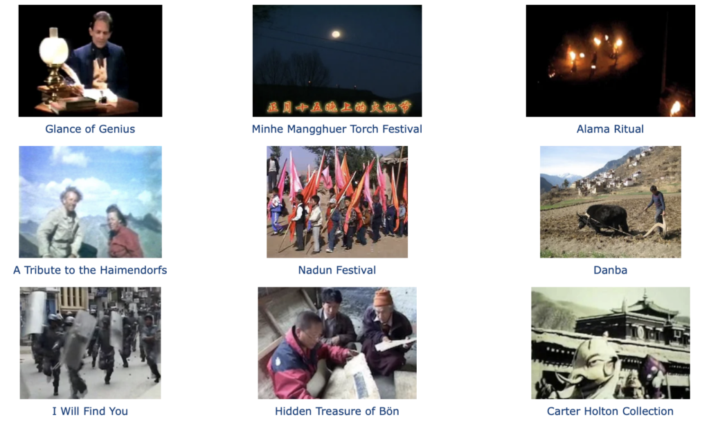 Additional documentary thumbnails from Digital Himalaya, featuring cultural festivals, traditional farming, historical footage, and Himalayan community life.